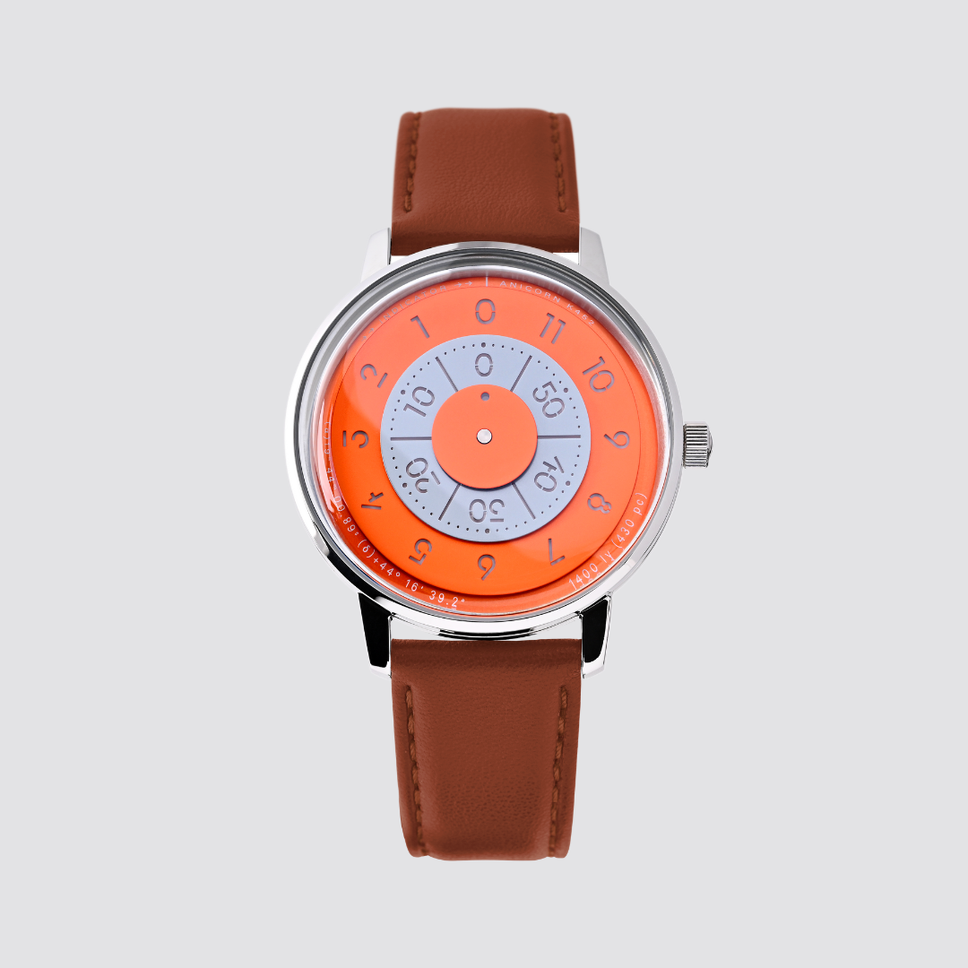 ANICORN Series K452 Space Automatic Watches - Helion — Phthalo Orange