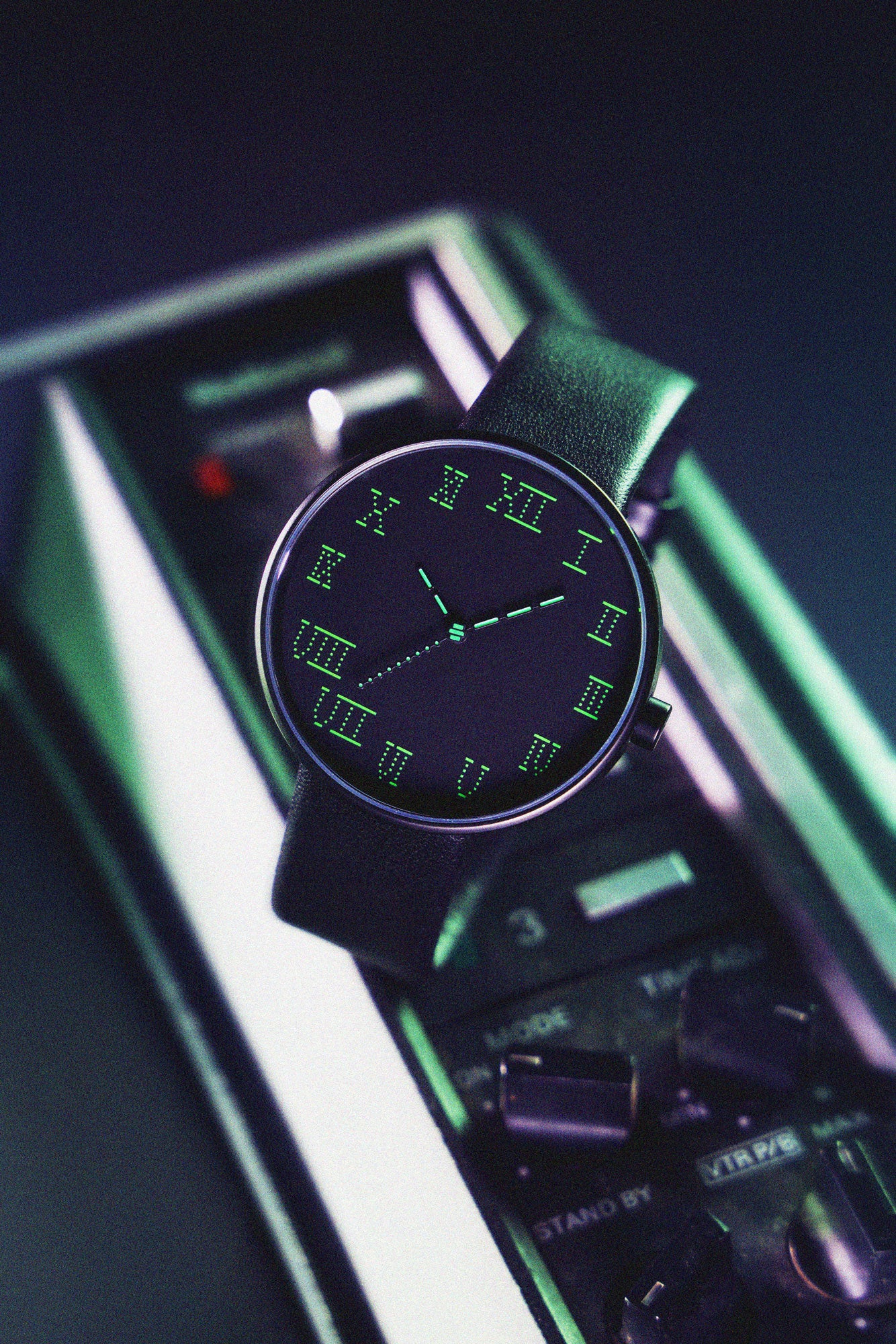 Featuring the front view of the TTT - ACTUAL SOURCE - THERMAL watch on an LCD monitor background, evoking a nostalgic retro vibe.