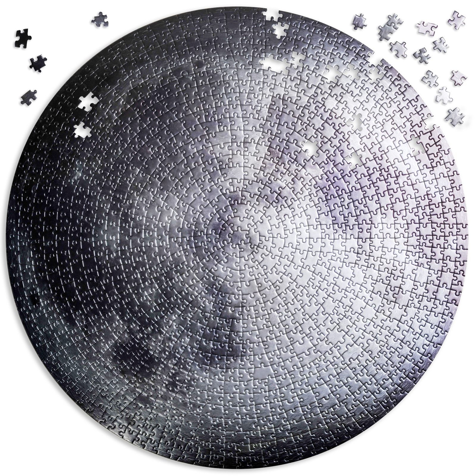 NASA themed - ANICORN - Metallic Silver Moon Puzzle