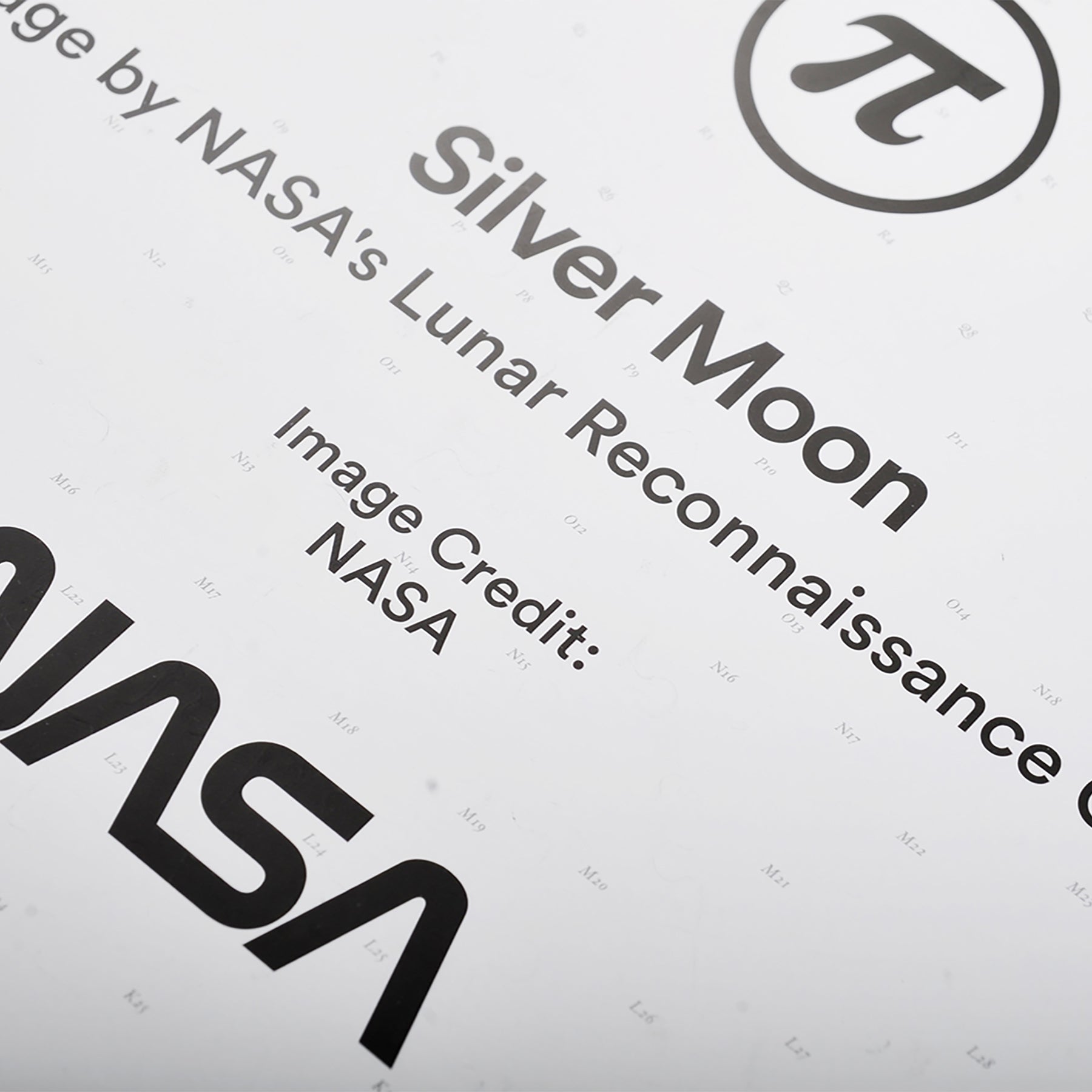 NASA themed - ANICORN - Metallic Silver Moon Puzzle