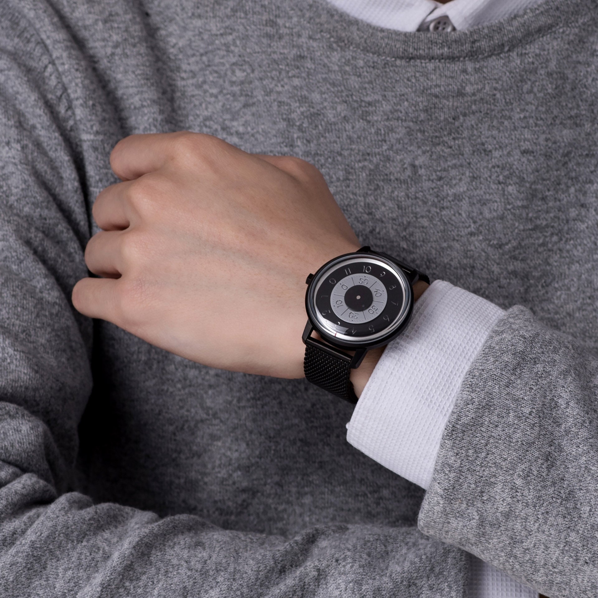 Someone wearing an ANICORN Series K452 Space Automatic Watches - Dawn