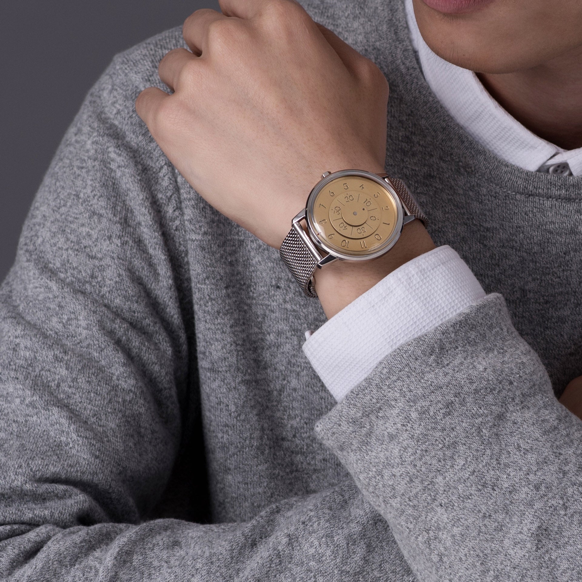 Someone wearing an ANICORN Series K452 Space Automatic Watches - Solar