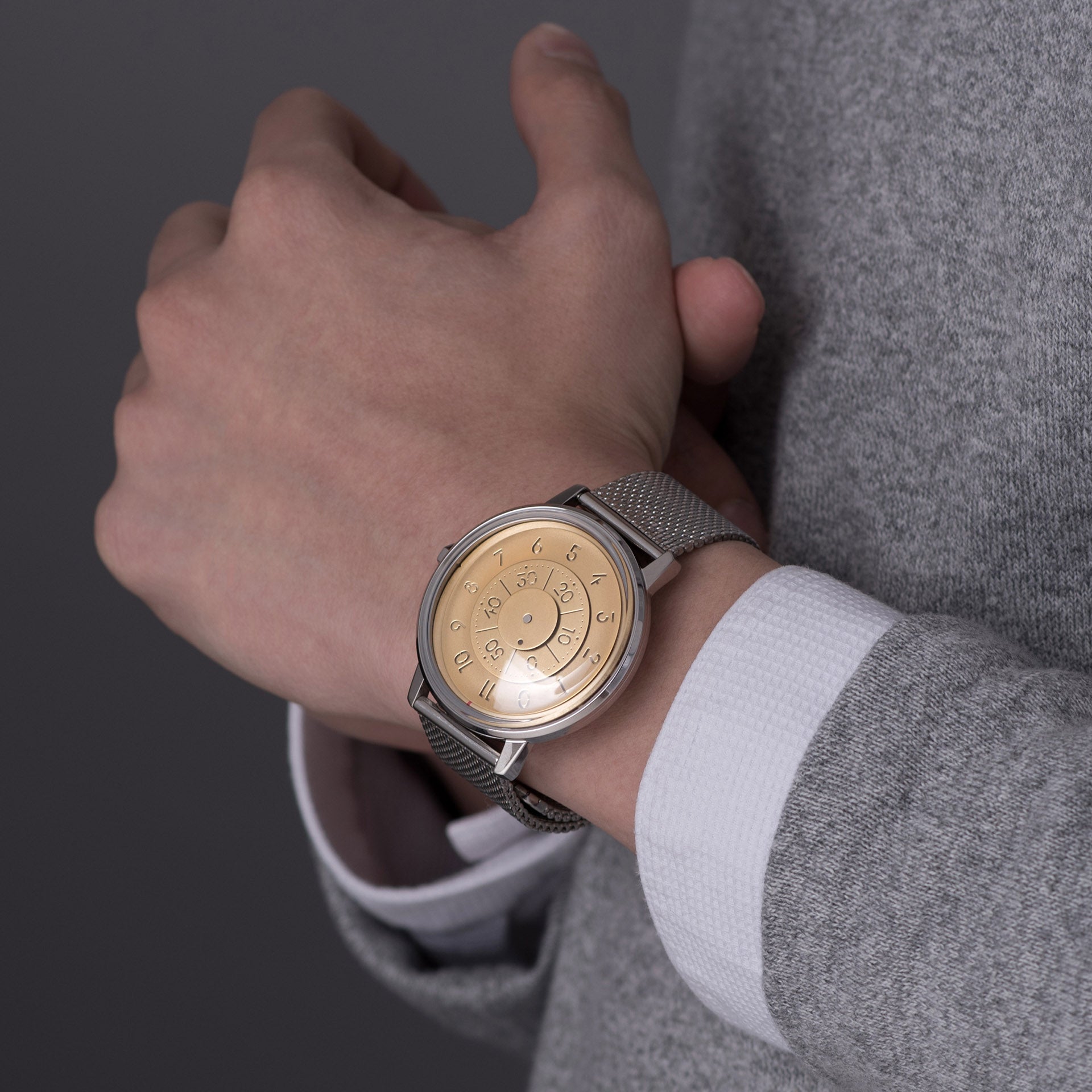 Someone wearing an ANICORN Series K452 Space Automatic Watches - Solar