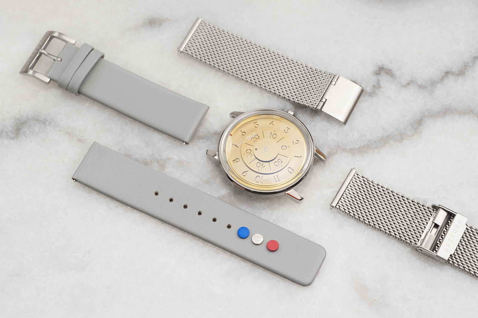 He & She - Leather strap with planet buttons (For series K452 & 000) - Anicorn
