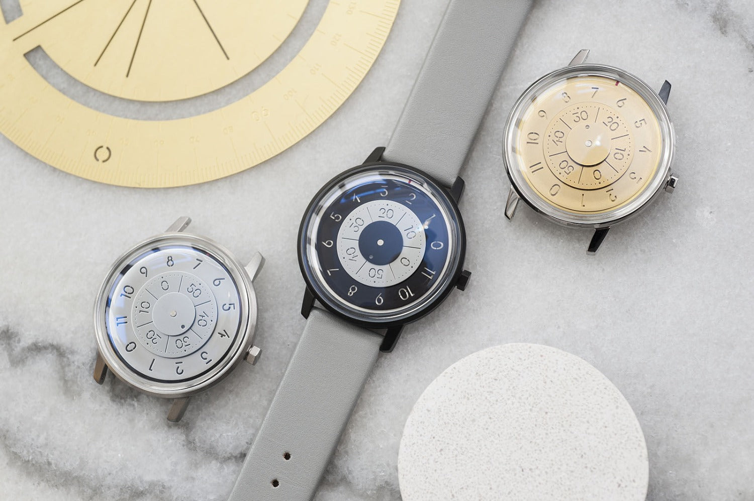 He & She - Leather strap with planet buttons (For series K452 & 000) - Anicorn
