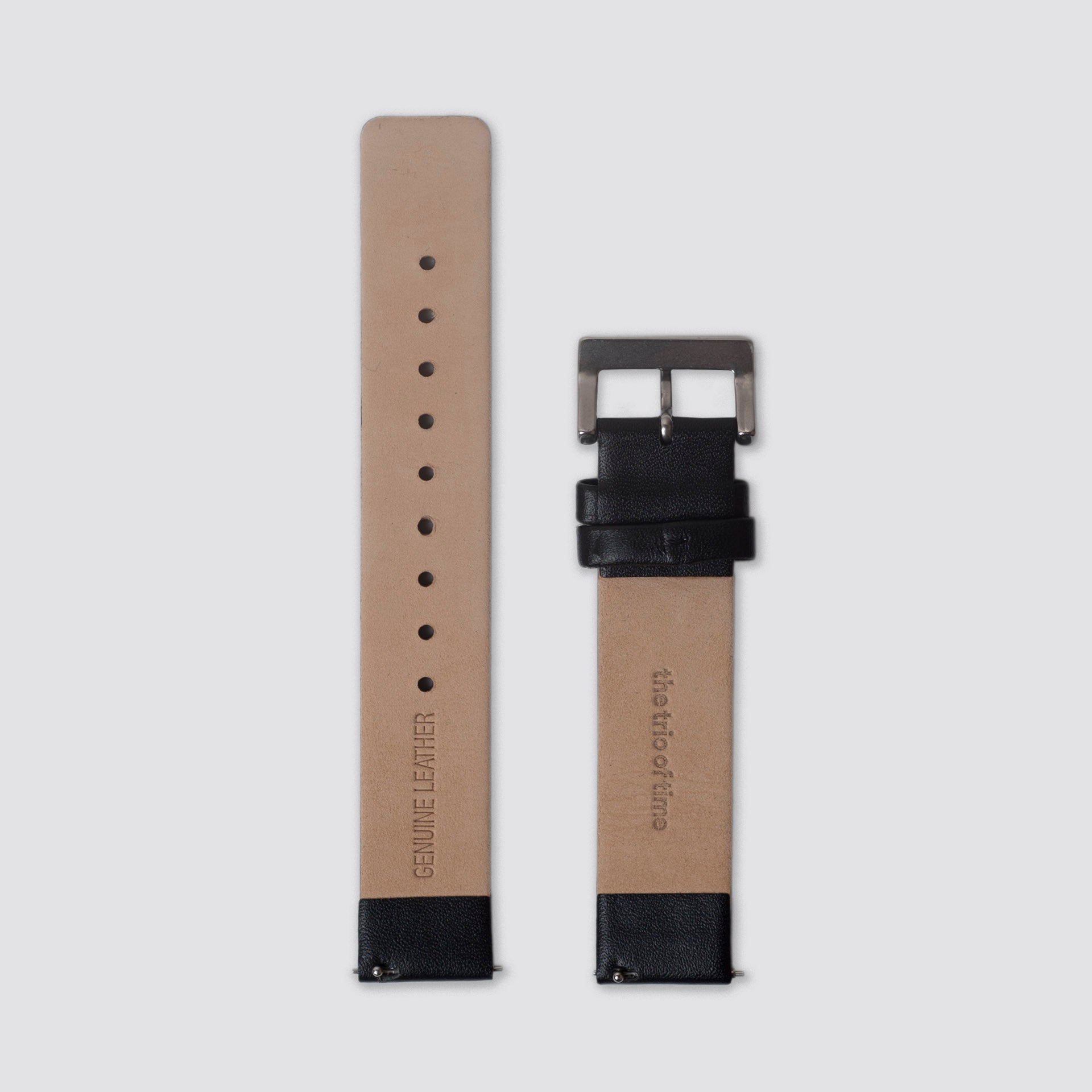 TTT - Straps - Black Leather/Silver buckle