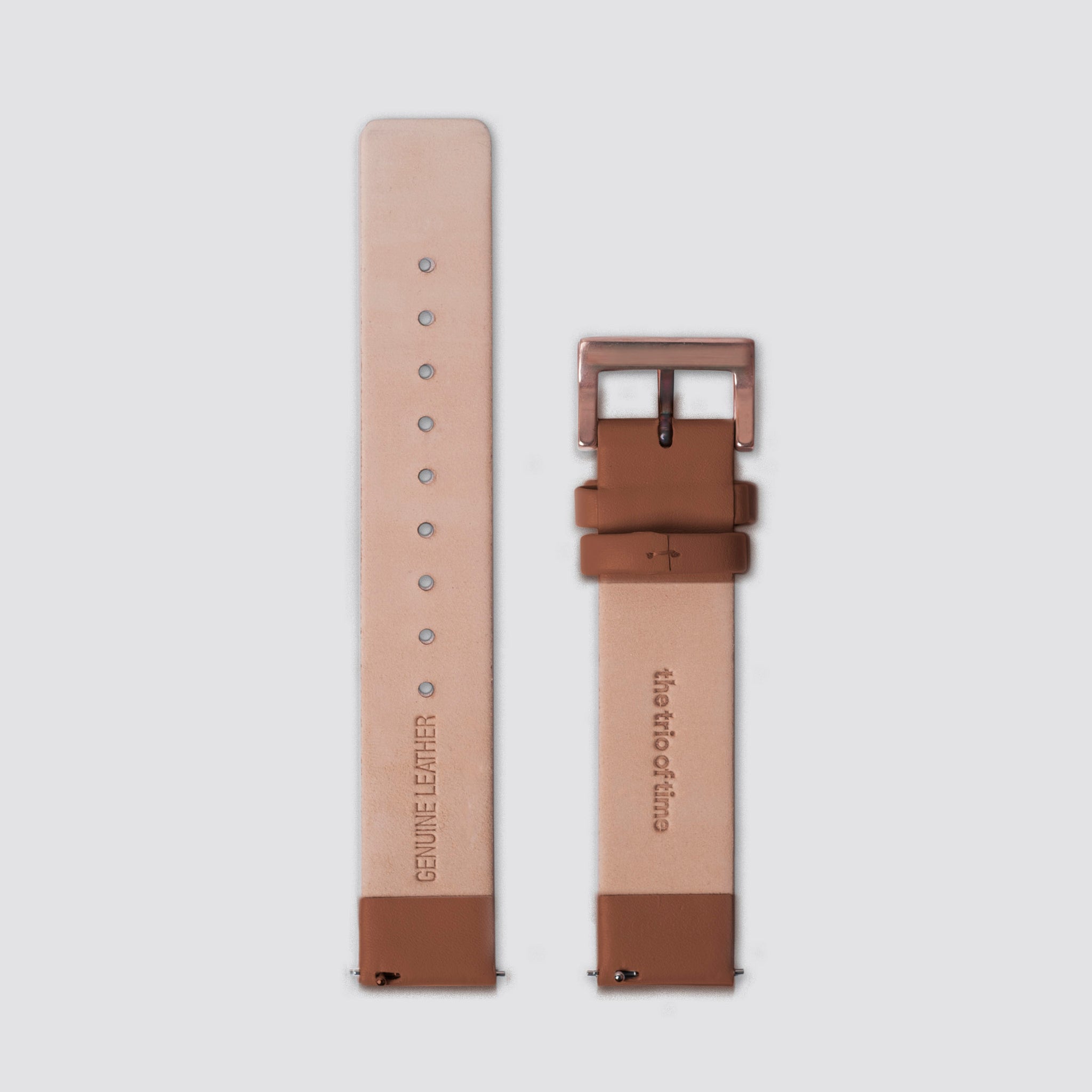 TTT - Straps - Brown Leather/Rosegold buckle