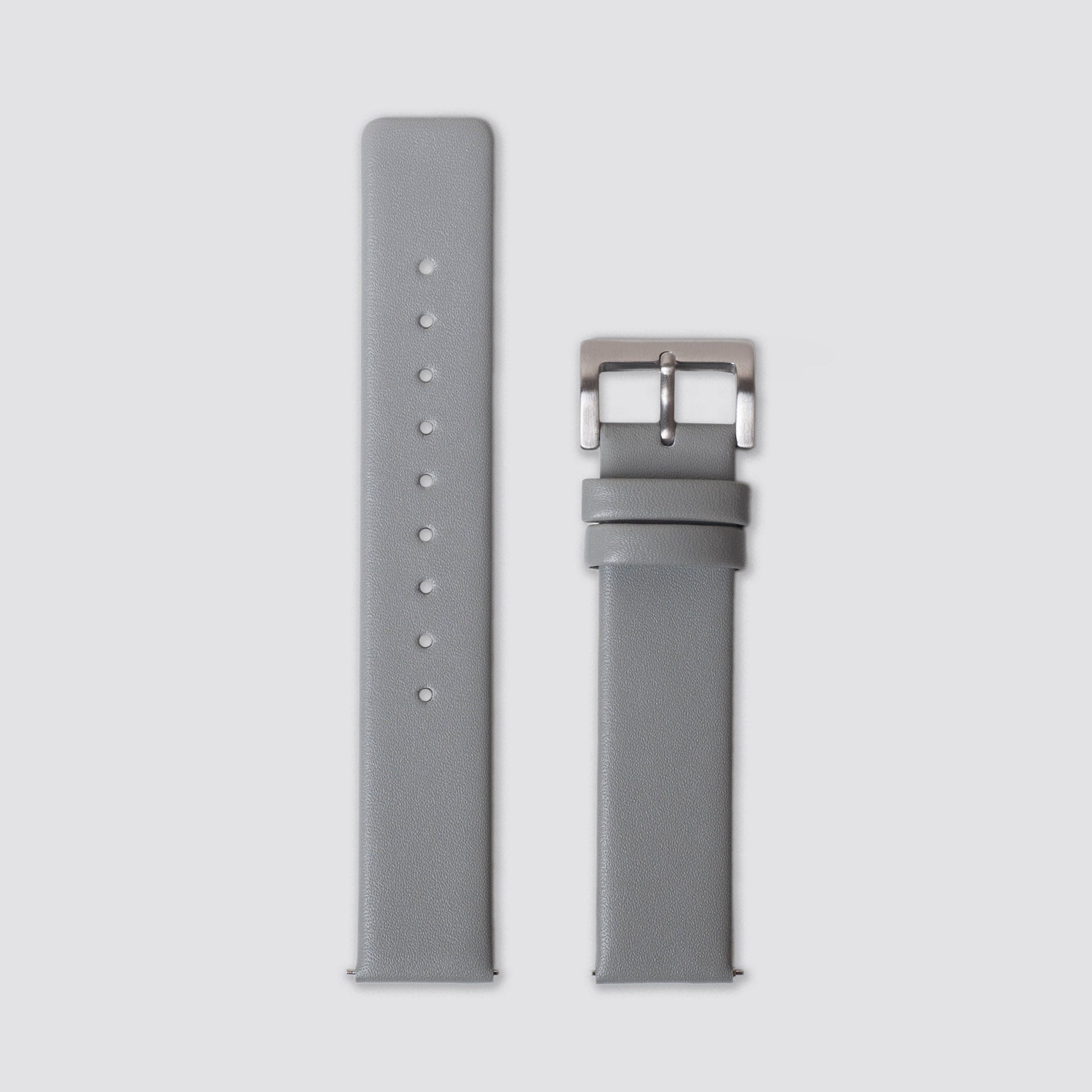 TTT - Straps - Grey Leather/Silver buckle