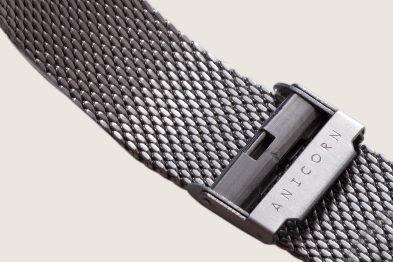 ANICORN Milanese Mesh Watch Bracelet Brushed Steel