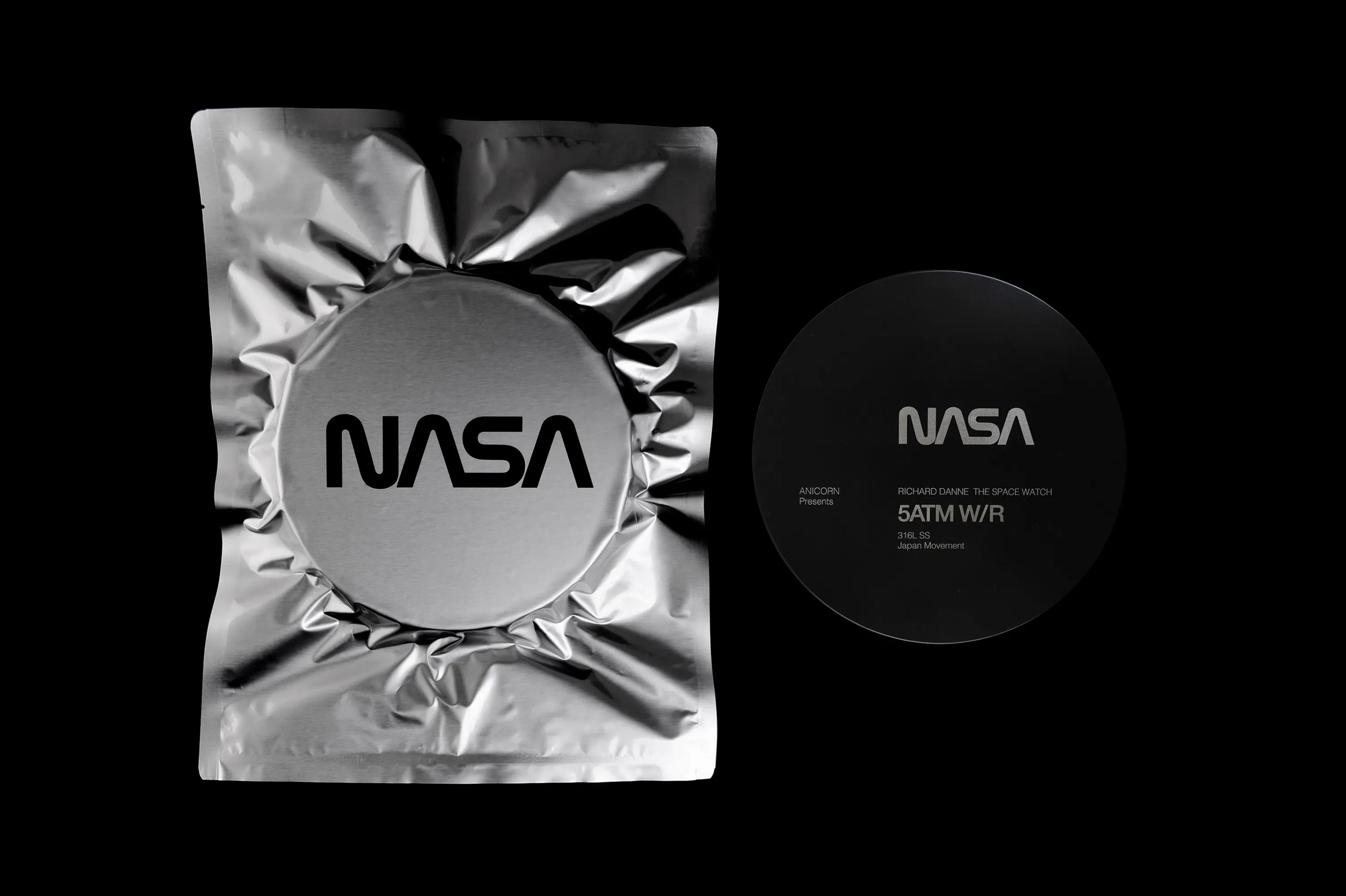 The Space Watch by Richard Danne (Father of the NASA Design Program) - Space Black, with package